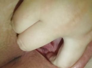 Fingering my freshly shaved pussy
