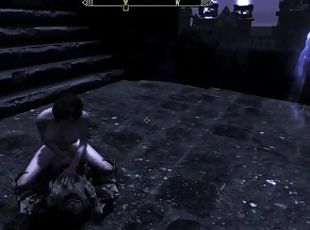 Skyrim Serana. Girl fucked hard by a monster, skeleton  3d monster porno, PC Game