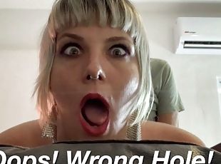 OOPS! WRONG HOLE! / Stuck Stepmom Gets UNEXPECTED ANAL FUCK