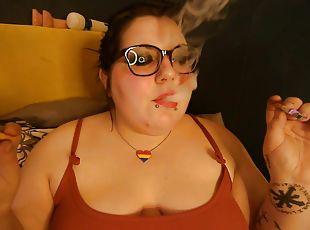 Chubby Hippie Sugar Dandy Smokes Two Cigarettes At Once