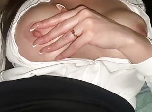Sexy stepmom makes stepson watch as she fucks herself with a big dildo