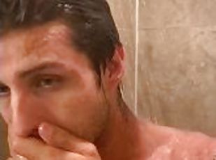 Sexy shower time with hot stud