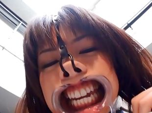 Subtitled weird Japanese face destruction shaved schoolgirl