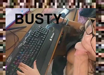 Gamer Girl And M A - Busty Sucks It Like A Fucking Playing Fortnite