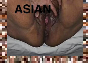 asiatique, cul, levrette, chatte-pussy, femme, amateur, milf, ejaculation-interne, belle-femme-ronde, point-de-vue