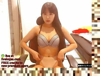 Busty korean teen shows her incredible boobs