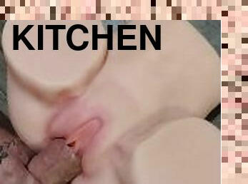 Fucking a pocket pussy on my kitchen table