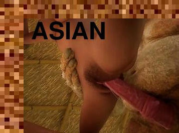 Asian girl has sex with a big Furry minotaur PT.1  Furry  Wild life