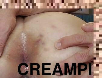 Dripping Anal creampie