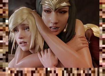 Big Cock Wonder Woman Fucks Supergirl