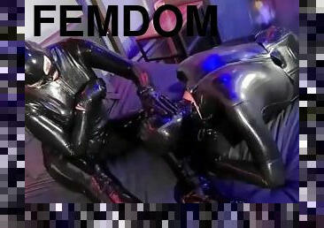 amatør, fetish, latex, dominans, femidom