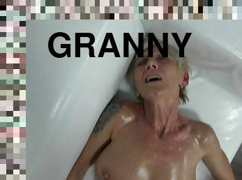 Granny getting slammed in her casting session video