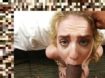 Bonnie Grey forced to swallow after a rough POV fuck