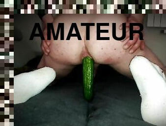 juicy ass jumping on cucumber