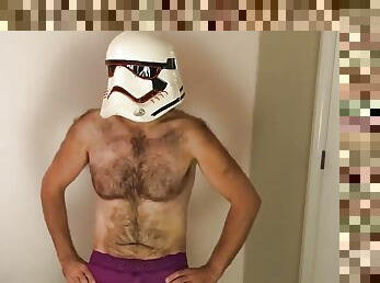 Stormtrooper Tries On Panties Striptease