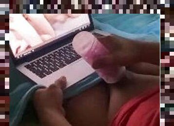 Masturbating using TENGA while watching Eva Elfie's porn video