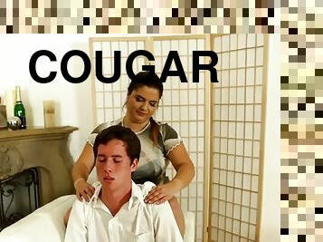 Bbw cougar seduces younger guy
