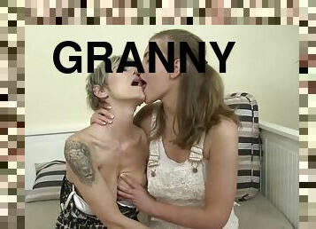 Sexy granny fucked by young girl