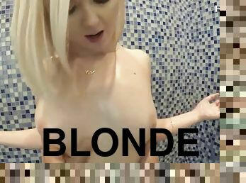 Excited blondie gets a reverse cowgirl POV satisfaction