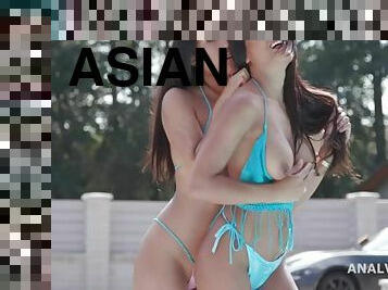 Asian spoiled teens are ready for incredible group sex clip