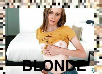 masturbacja, nastolatki, gwiazda-porno, blondynka, solo, dręczenie