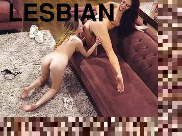 Sabina Rouge and Scarlett Sage lesbian porn video