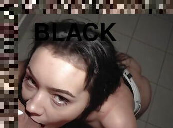 Black-haired bimbo with natural breasts fucks Jason in POV