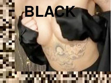 Slut in black shirt show herself