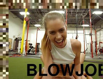 Petite Blondie Coed Ride Prick On The Gym - Jill Kassidy