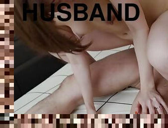Feeling guilty about her husband, she repeatedly climaxes to her father-in-laws dense fucks