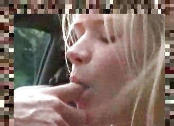 Teen Blonde Blowjob and fuck outdoor