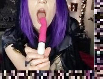 Raven from titans cosplay solo orgasm with pink toy