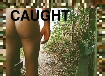 Nearly caught naked in bushes at roadside