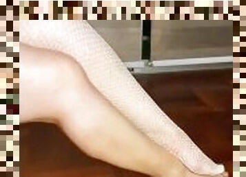 White Stockings Striptease of MILF Dominant Latina