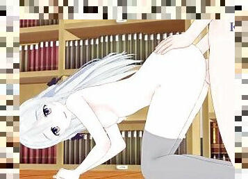 Hiyori Shiina and I have intense sex in the library. - Classroom of the Elite Hentai