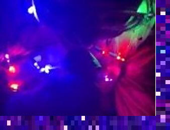 Pregnant wife sucks dick in Christmas lights