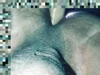 submissive chubby bottom boy fucking a dildo