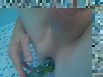 Horny in Jacuzzi - Beer bottle in ass