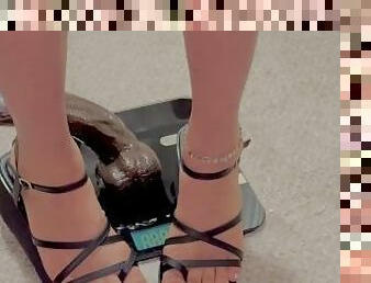 Wearing Sandals While Riding BBC Dildo