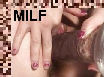 Milf's Hungry Pussy Devouring a Huge Cock