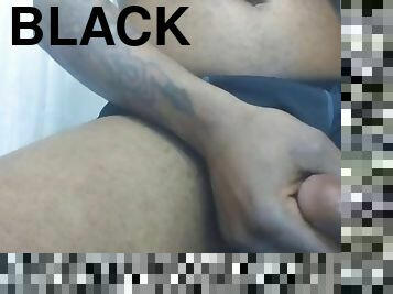 Morning wood cock - I warm up this black cock and ready to serve everyone for your eyes only - cum, join me