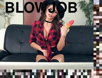 Madison ivy tells how to give a proper blowjob