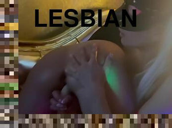 Two Lesbians Play With Each Other With A Strap-on A Man Jerks Off A Huge Cock.