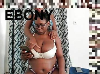 Curvy ebony lesbian boobs massage