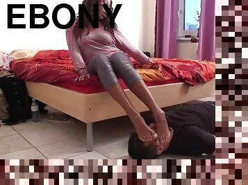 ebony dominatrix foot smelling femdom