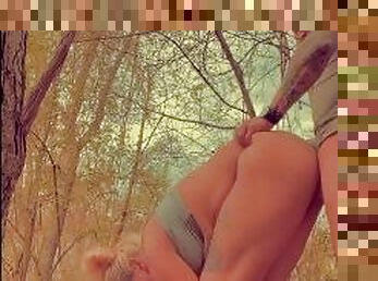 Exhibitionism Outdoor Fucking Doggy Style In the Woods on an Island