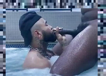 Latino Sucking BBC In Public Spa Los Angeles