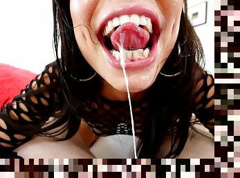 DeepThroat Facefucking with nerd brunette Aidra Fox - oral sex