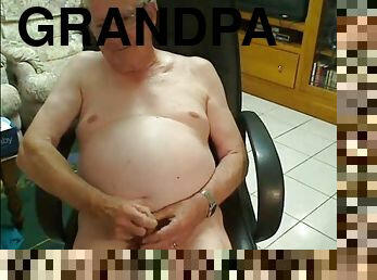 Grandpa cum on cam