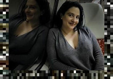 Risky Sex on Real Public Train Ended with Cumshot In to the her Big Ass Real Amateur Dada Deville